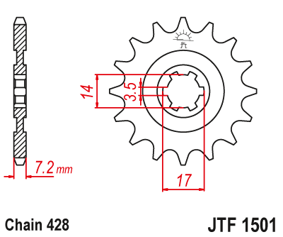 JT SPROCKETS gear wheel JTF1501.14 (205414jt)